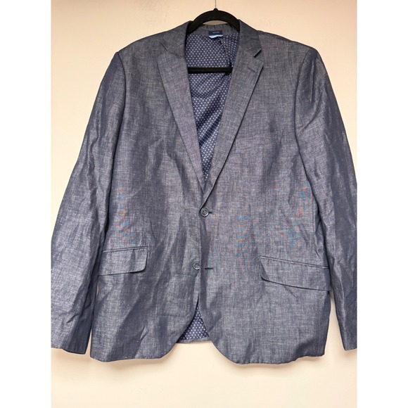 Cam Newton MADE Other - Cam Newton MADE Blazer Jacket Men's 42L Blue‎ Linen Cotton Blend Sport Coat